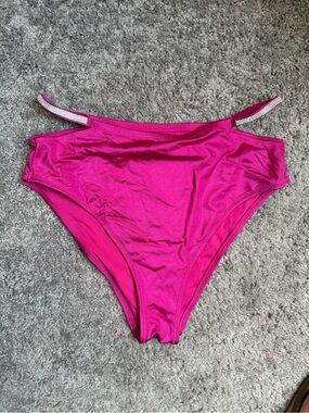 Victoria's Secret Hot Pink High-Waist Bikini Bottom with Rhinestone Straps